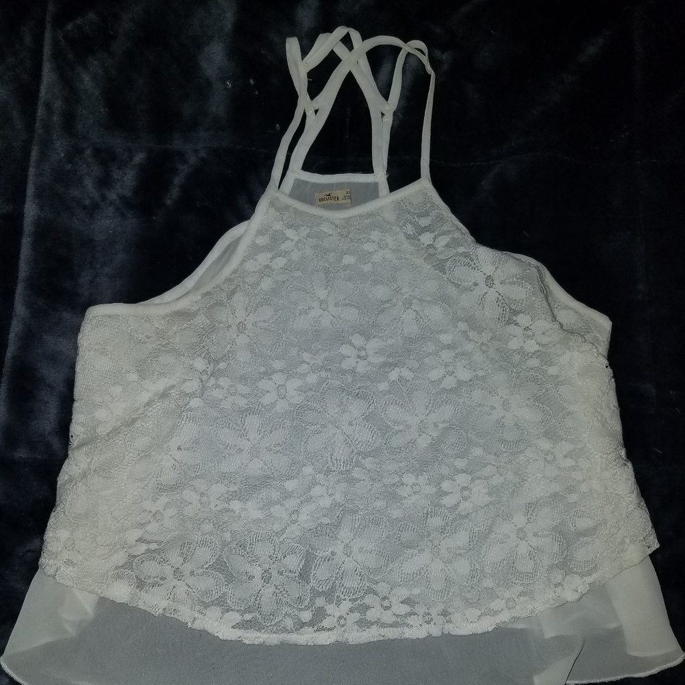 Hollister White Sheer Blouse